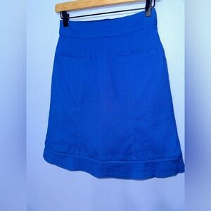 Nanette‎ Lepore Royal Blue Welt Pocket Textured Knee Length Skirt EUC Size 0